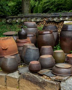 African traditional clay pot used to cook food in African style organic recipes  