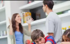 Parents fighting in the presence of two children in Baby Discipline 1 Year Old 