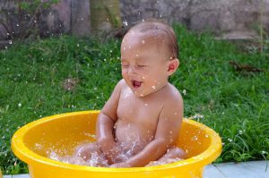 Little boy in a bath tub 