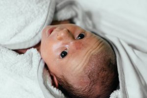 Wrapped up newborn 