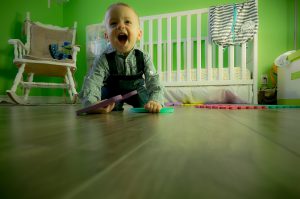 Toddler crawling not wanting to sleep.