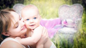 Mother and baby in the outdoors ,prayer for newborn baby health