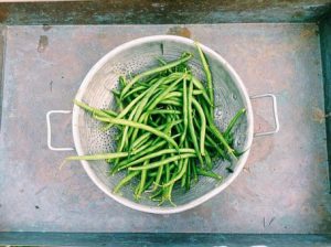 Steamed green beans  